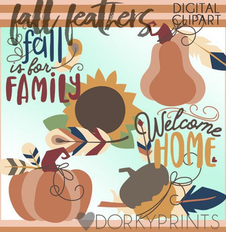 Fall Feathers Thanksgiving Clipart