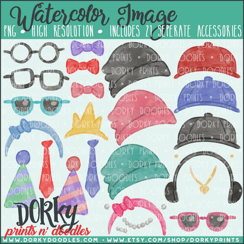 Family Character Accessories Watercolor PNG