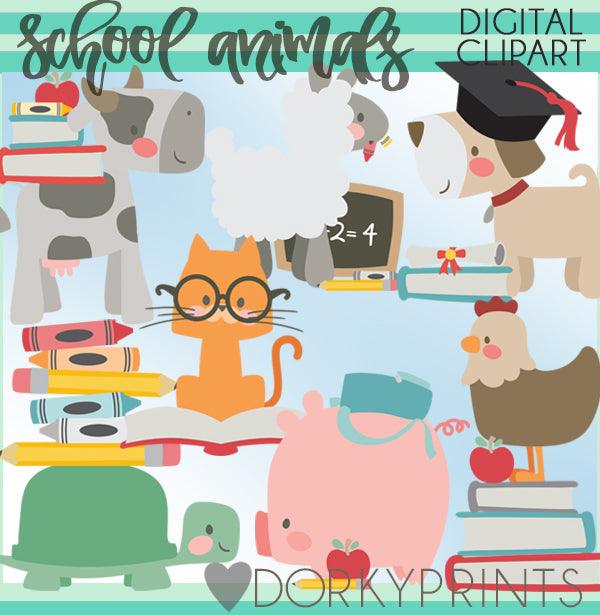 Farm Animal Back to School Clipart