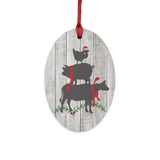 Farmhouse Animal Stack Wooden Christmas Ornament