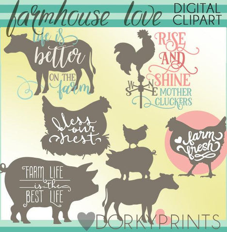 Farmhouse Animals Clipart