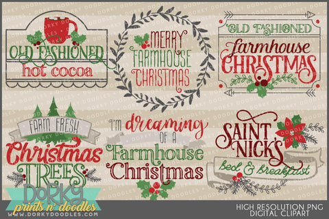 Farmhouse Christmas Clipart