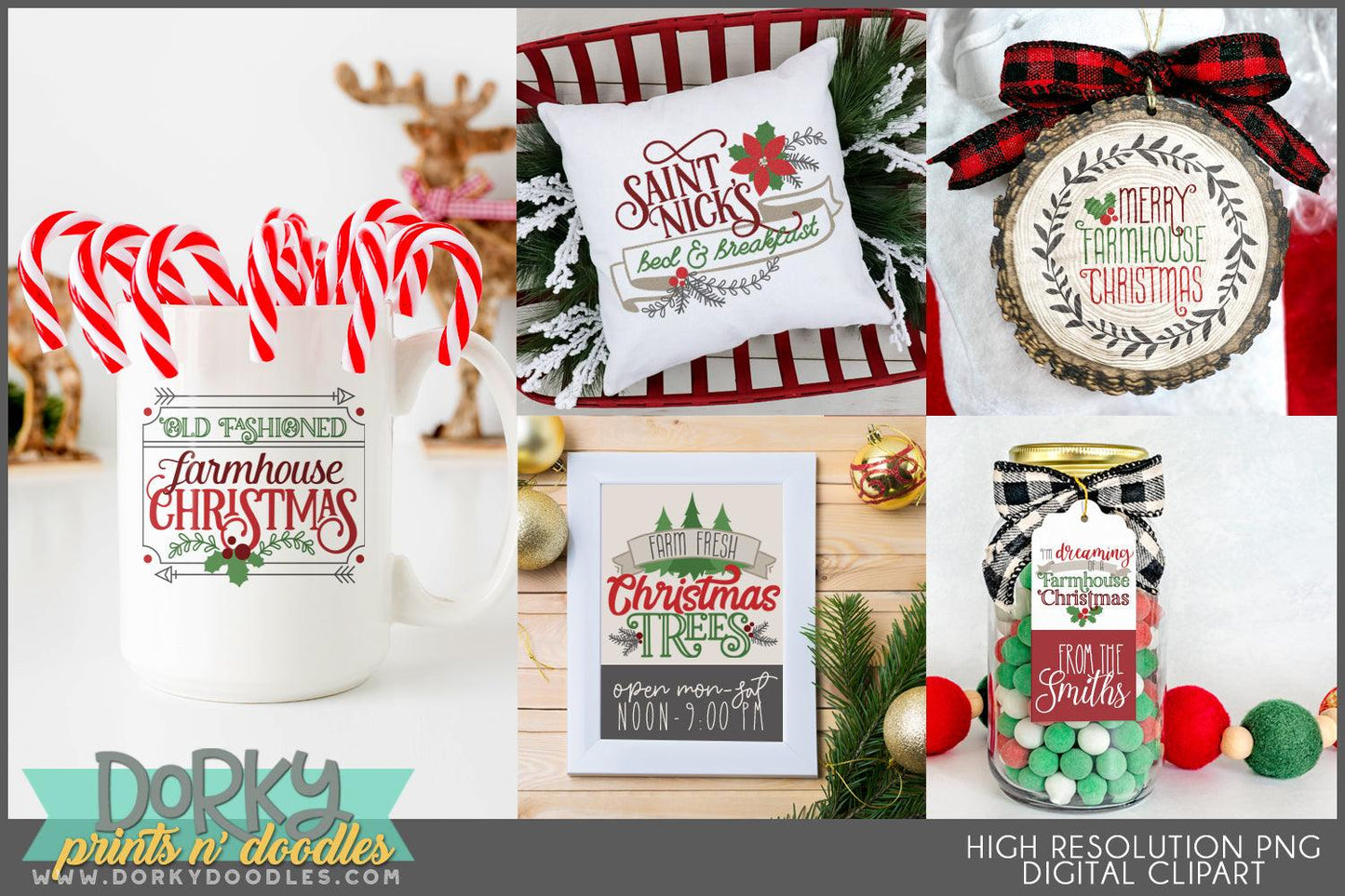 Farmhouse Christmas Clipart