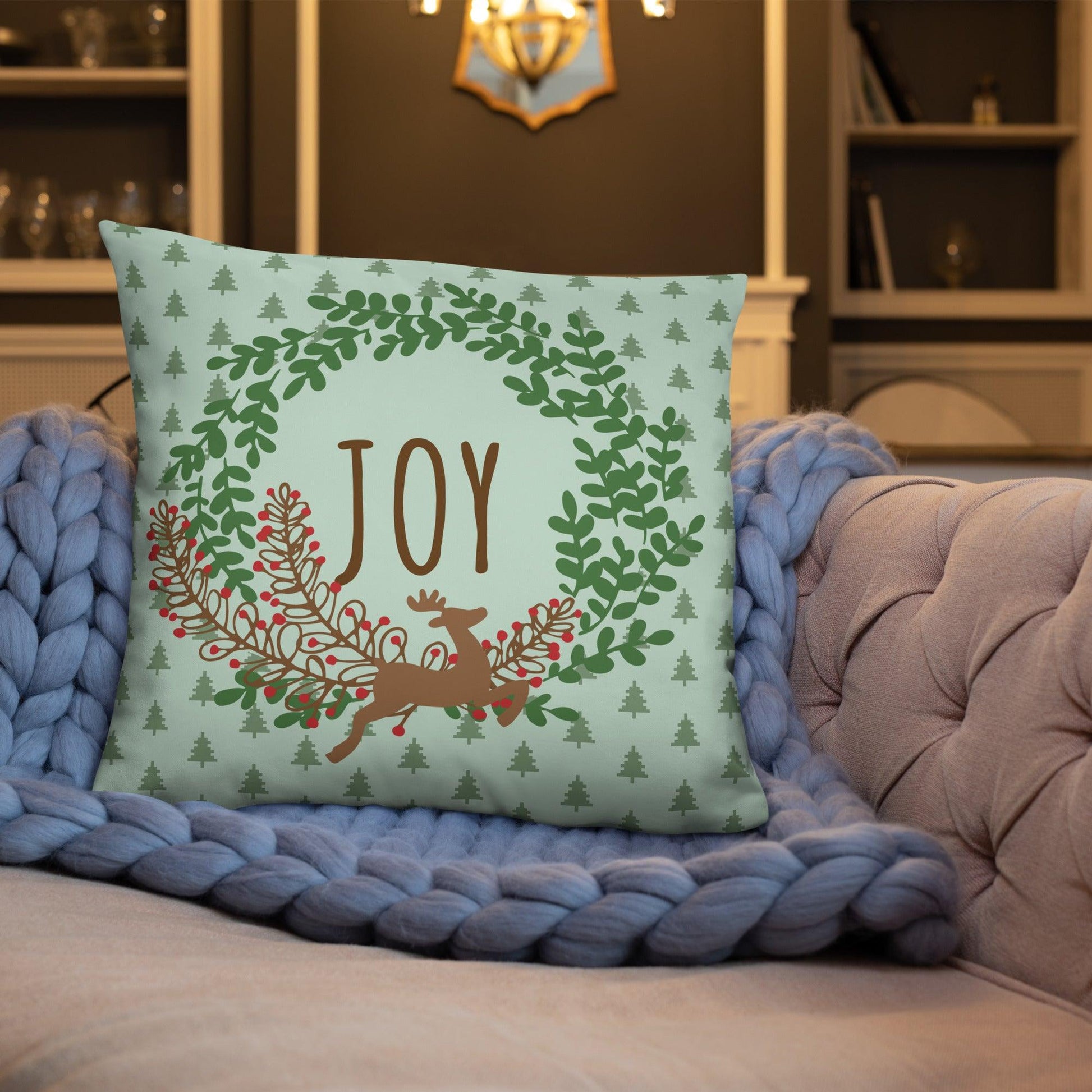 Farmhouse Christmas Pillow - Two Sizes - Dorky Doodles