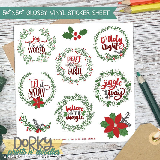 Farmhouse Christmas Stickers Sheet