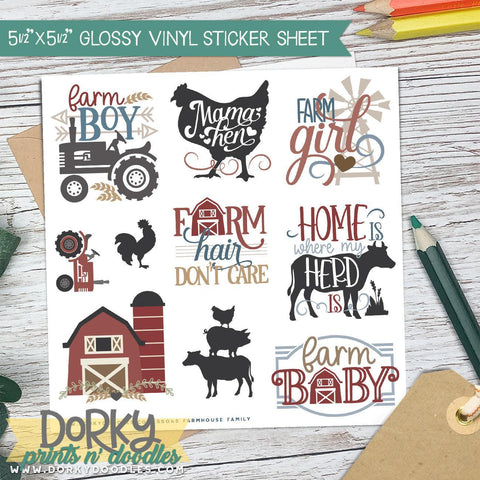 Farmhouse Family Stickers Sheet