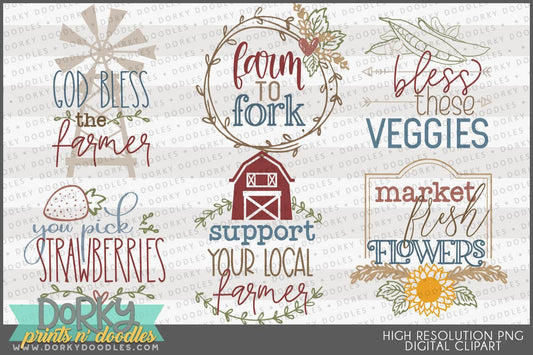 Farmhouse Wordart Clipart