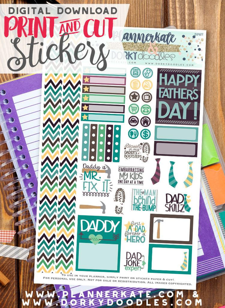 Father's Day Print and Cut Planner Stickers – Dorky Doodles