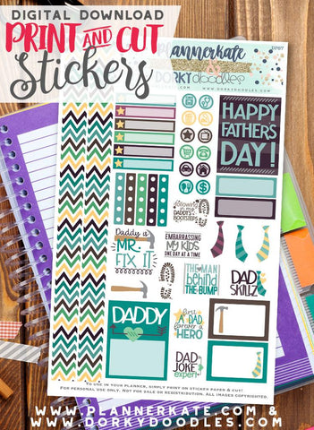 Father's Day Print and Cut Planner Stickers