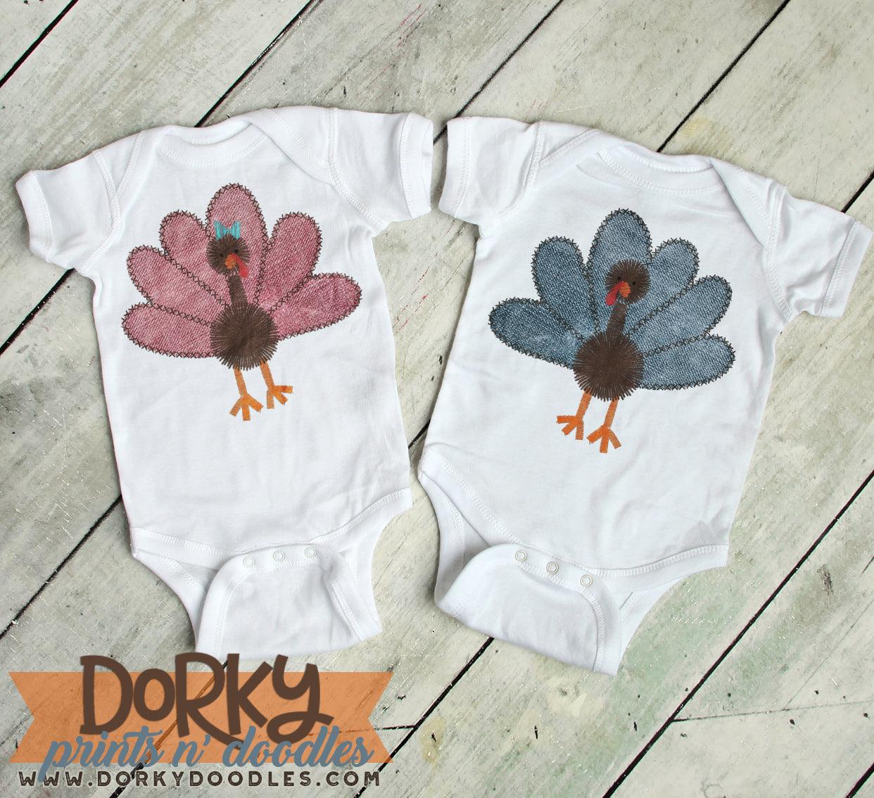 Faux Embroidery Turkey  Watercolor PNG