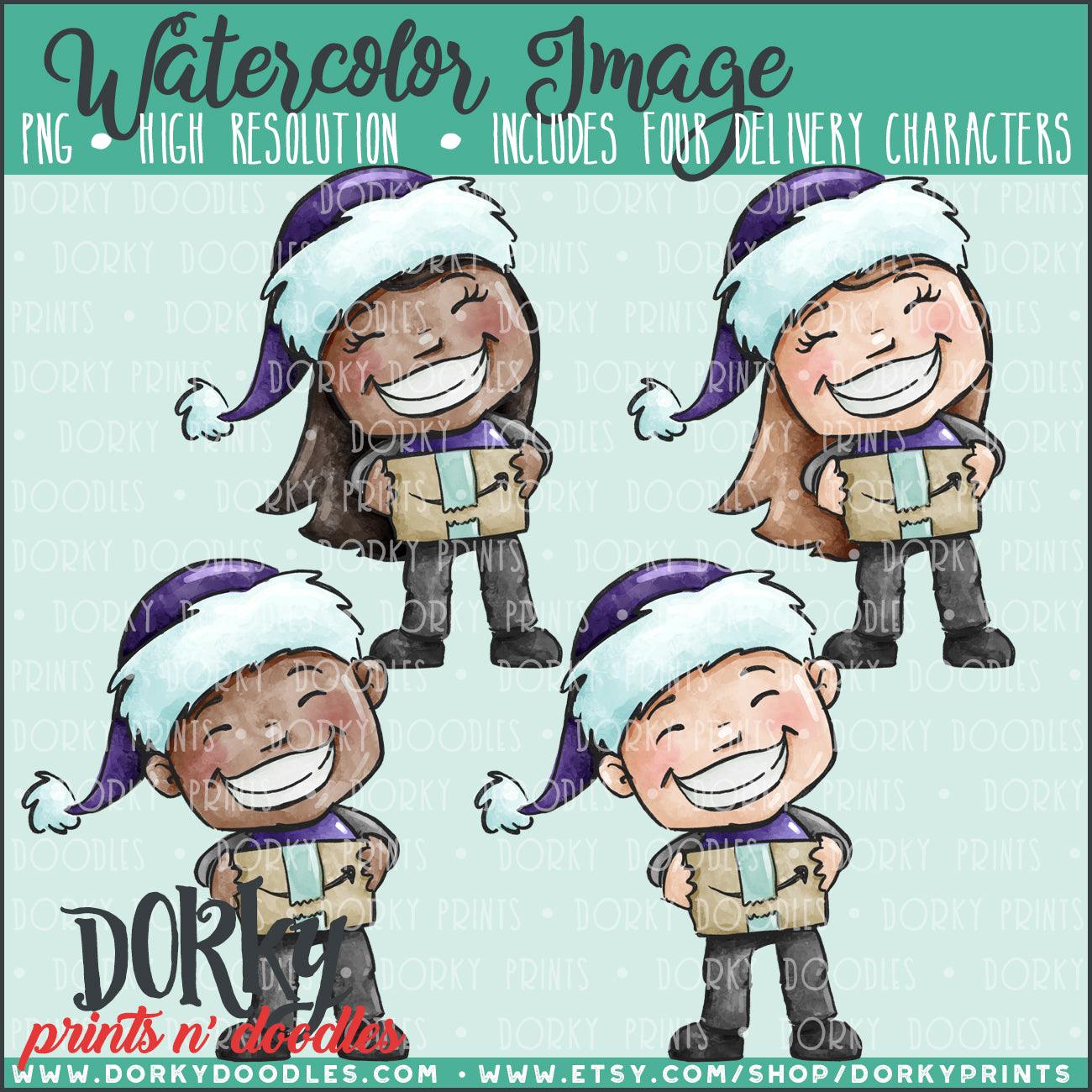 FEDEX Delivery People Watercolor PNG