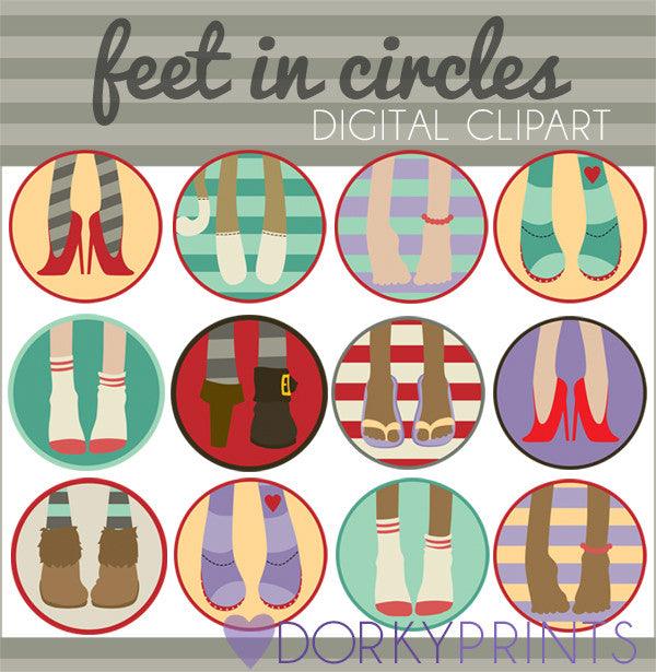 Feet in Circles Kid Clipart