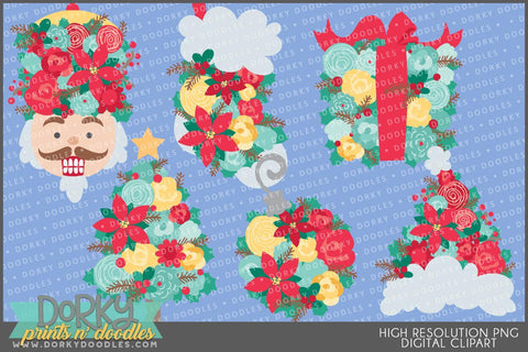 Floral Christmas Clipart