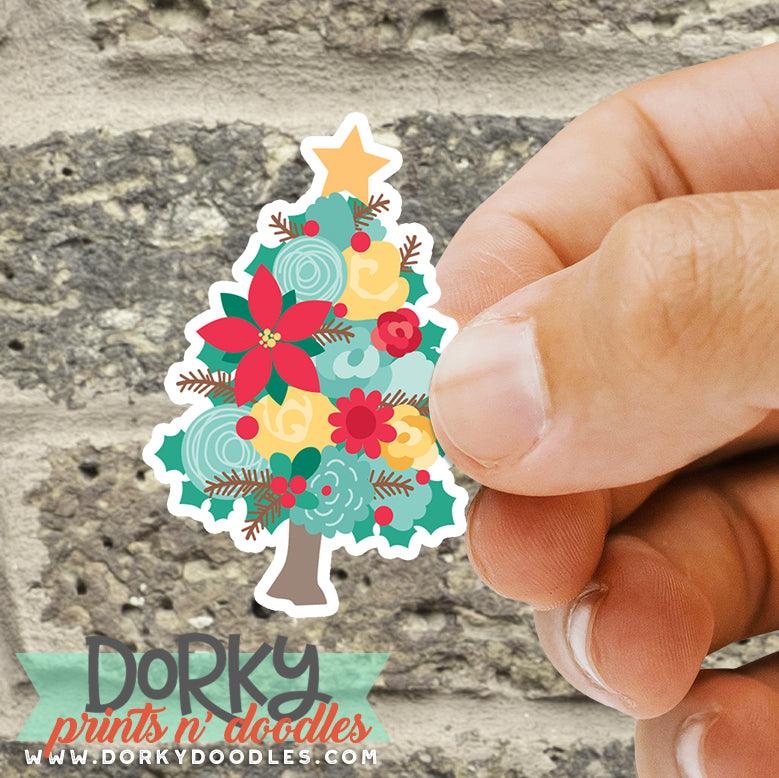 Floral Christmas Stickers Sheet