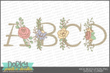 Floral Serif Alphabet Clipart