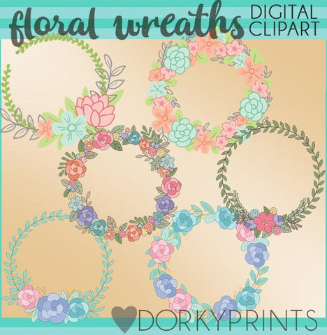 Floral Wreaths Spring Clipart