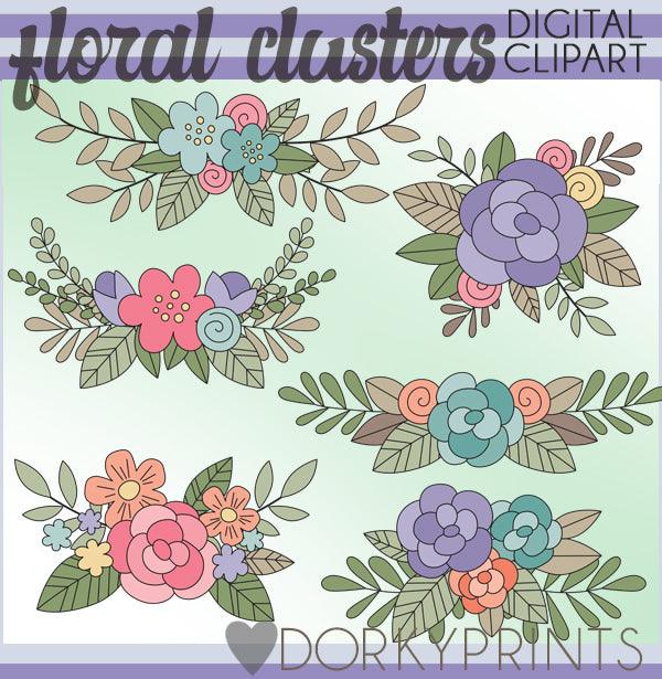 Flowers and Laurels Spring Clipart