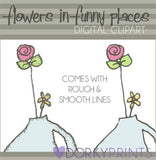 Flowers in Funny Places Spring Clipart