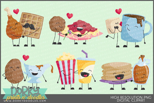 Food Pairs Valentine Clipart