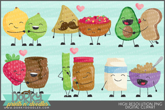 Food Pairs Valentine Clipart