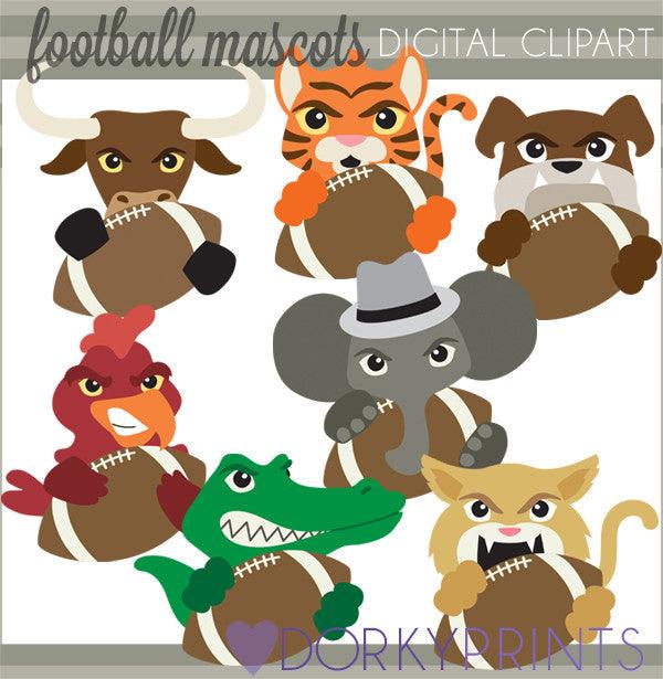 Football Mascot Animals Clipart