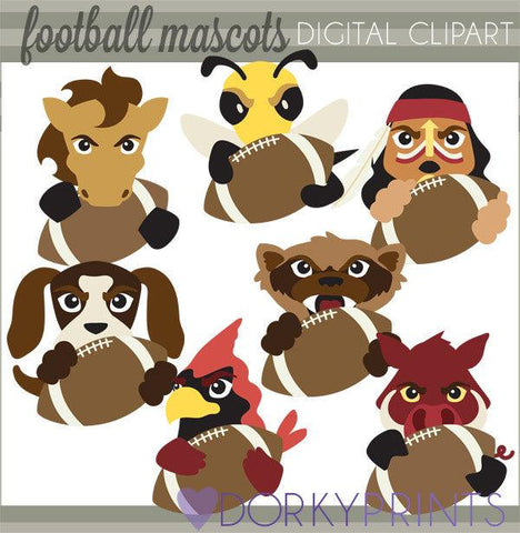 Football Mascot Animals Clipart