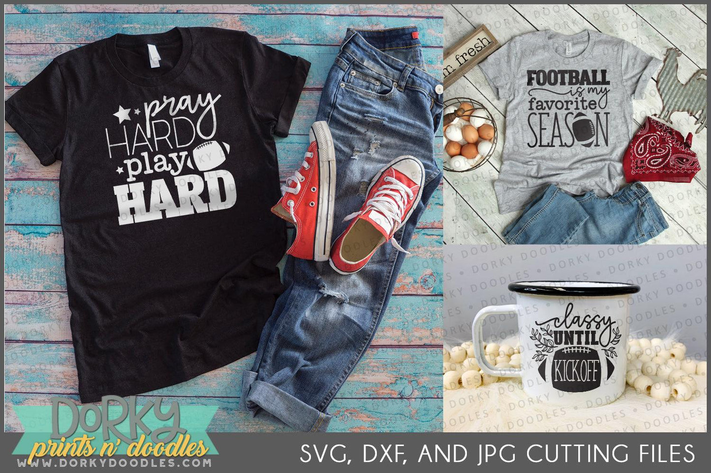 Football Season DXF and SVG Cuttable Files - Dorky Doodles