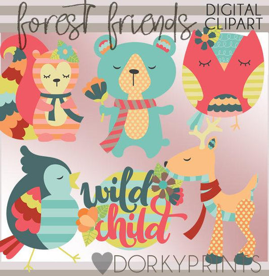 Forest Friend Animals Clipart