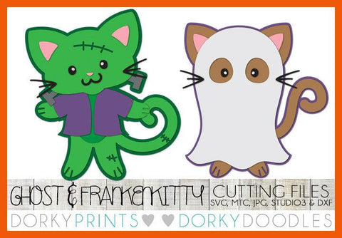 Frankenkitty and Ghost Halloween SVG Cuttable Files
