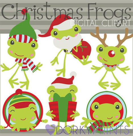 Frogs Christmas Clipart