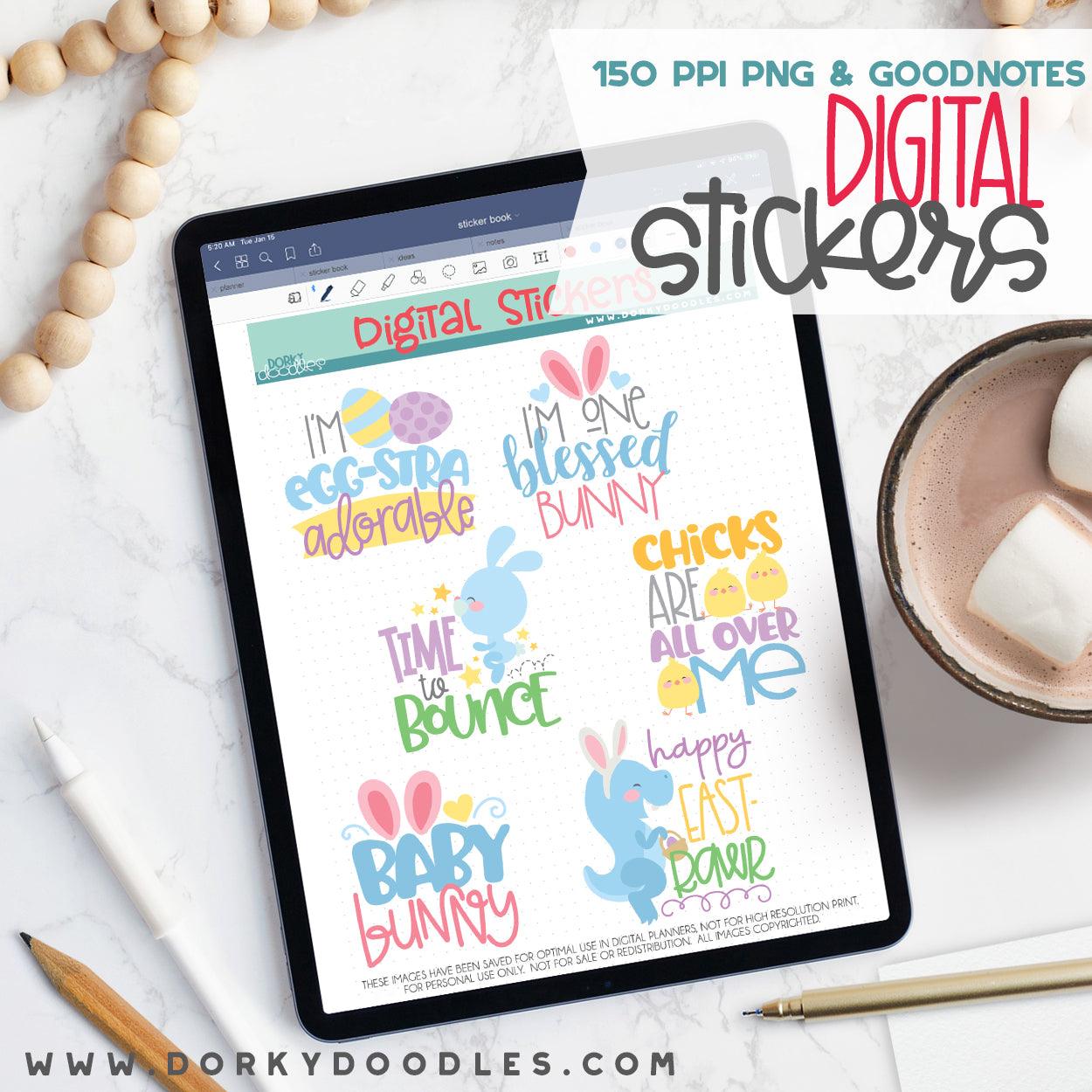 Fun Easter Sayings Digital Planner Stickers