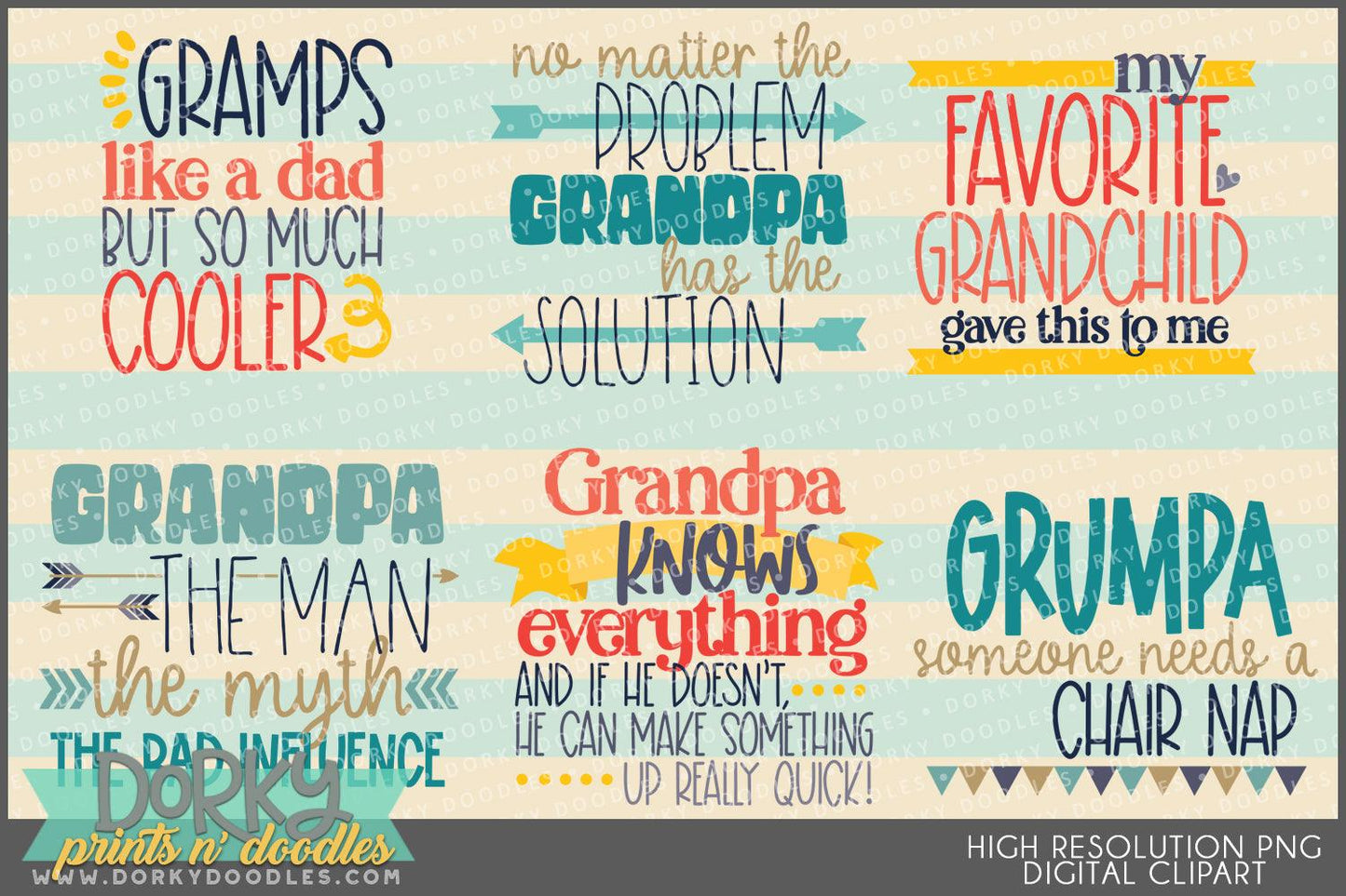 Fun Grandpa Wordart Clipart