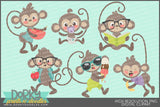 Funky Monkey Animals Clipart
