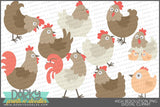 Funny Chicken Animals Clipart - Dorky Doodles