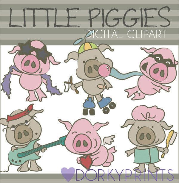 Funny Pig Animals Clipart – Dorky Doodles