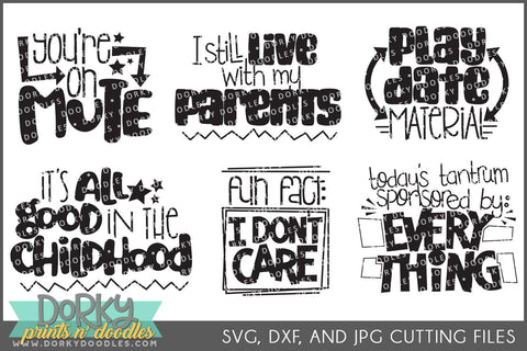 Funny Toddler DXF and SVG Cuttable Files - Dorky Doodles