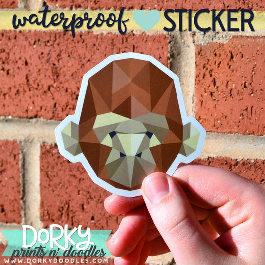 Geometric Gorilla Large Waterproof Sticker