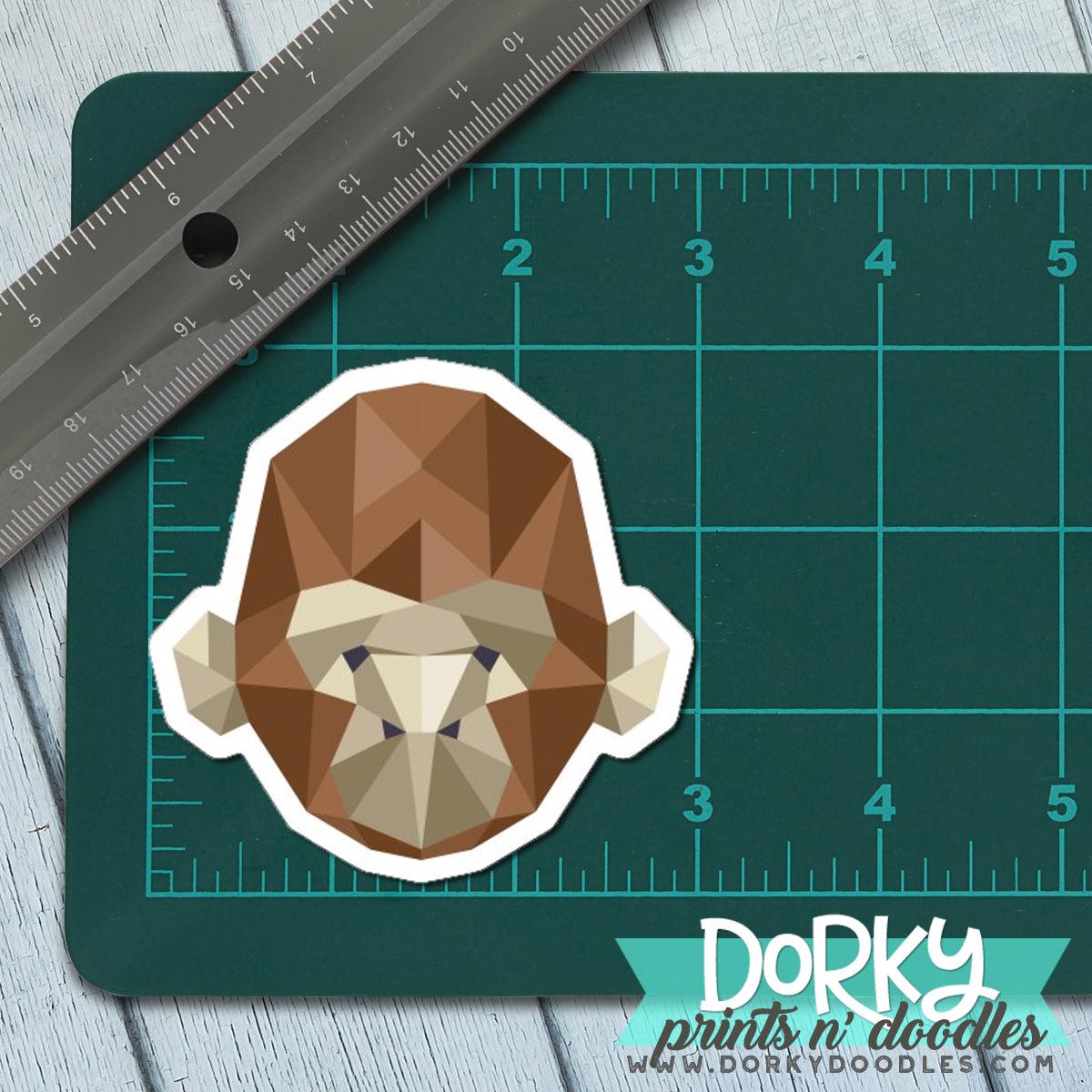 Geometric Gorilla Large Waterproof Sticker