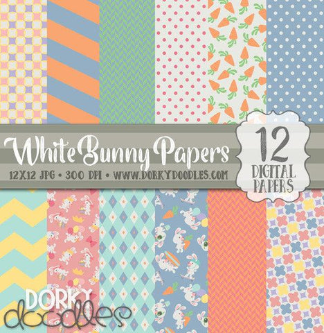Girl and Boy Easter Bunny Digital Paper Pack