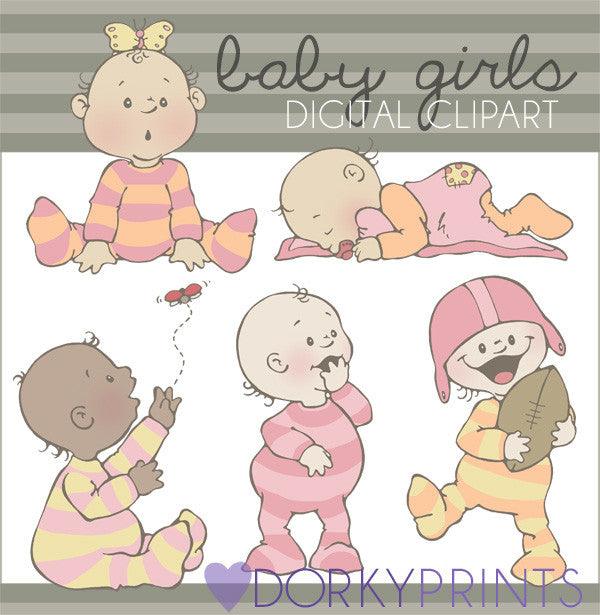 Girl Babies Clipart