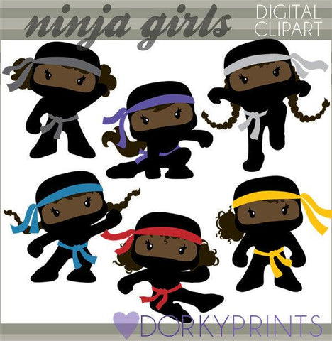 Girl Ninjas Hero Clipart