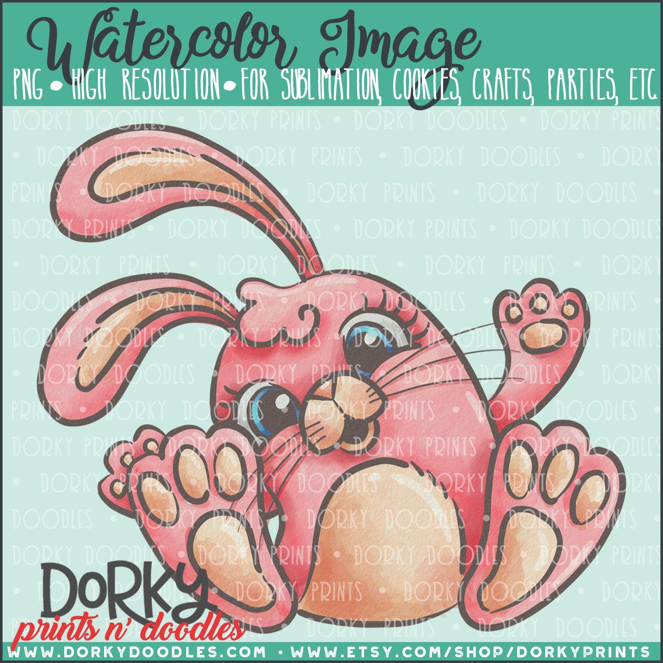 Girly Bunny Watercolor PNG