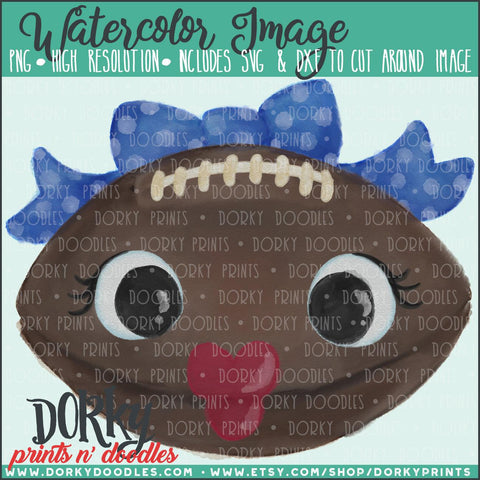 Girly Football Monster Watercolor PNG