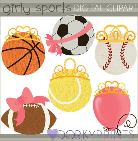 Girly Sports Balls Clipart