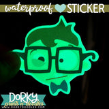 Glow in the Dark Zombie Large Waterproof Sticker - Dorky Doodles