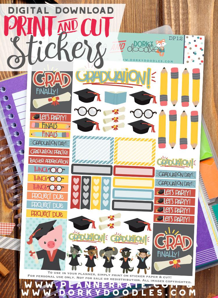 Graduation Print and Cut Planner Stickers