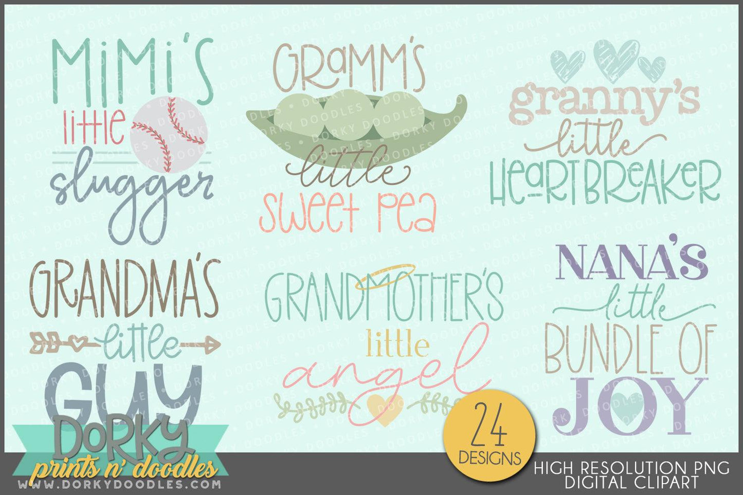 Grandma and Grandpa's Little Sayings Babies Clipart - Dorky Doodles