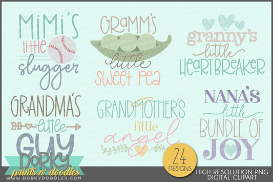 Grandma and Grandpa's Little Sayings Babies Clipart - Dorky Doodles