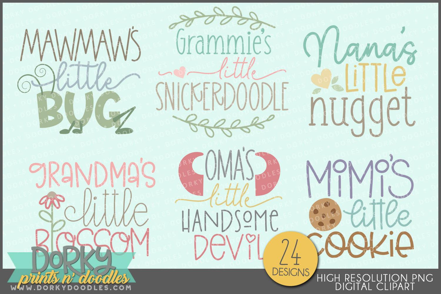 Grandma and Grandpa's Little Sayings Babies Clipart - Dorky Doodles