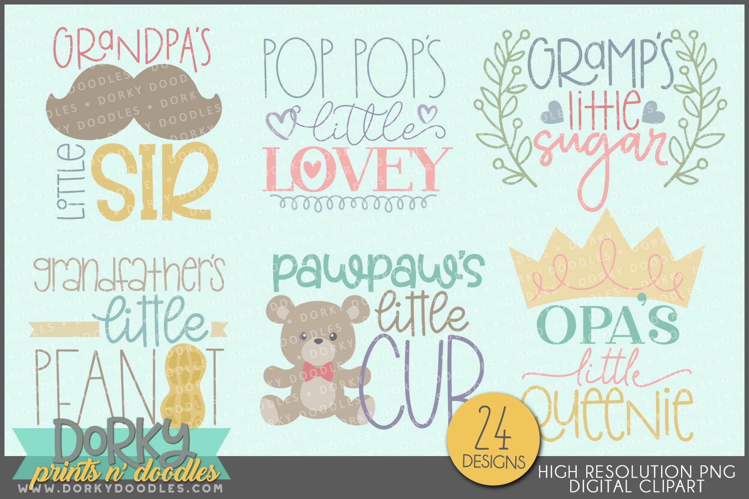 Grandma and Grandpa's Little Sayings Babies Clipart - Dorky Doodles